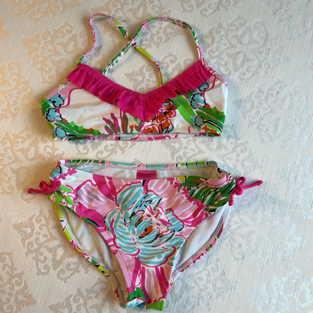 Lilly Pulitzer for Target Girls M 7/8 2 piece bikini bathing suit